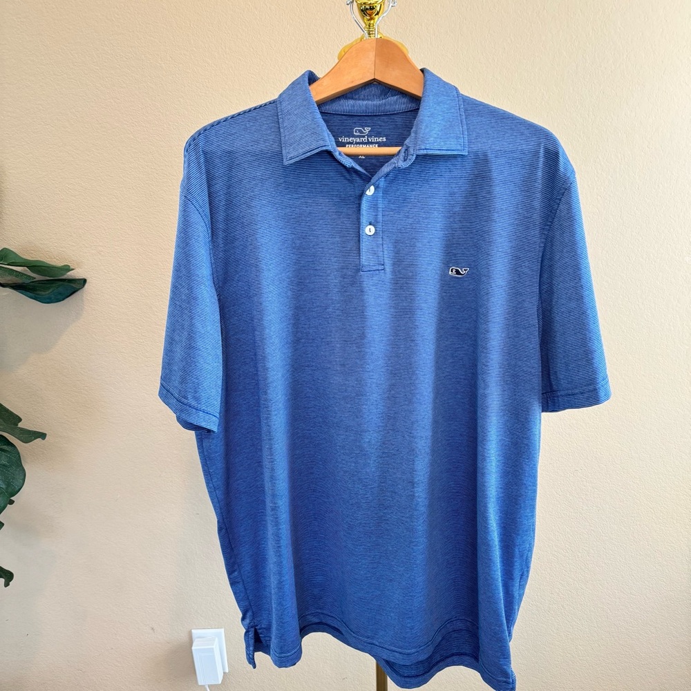 Vineyard Vine Performance Polo Shirt Men’s XL Blue Stripe